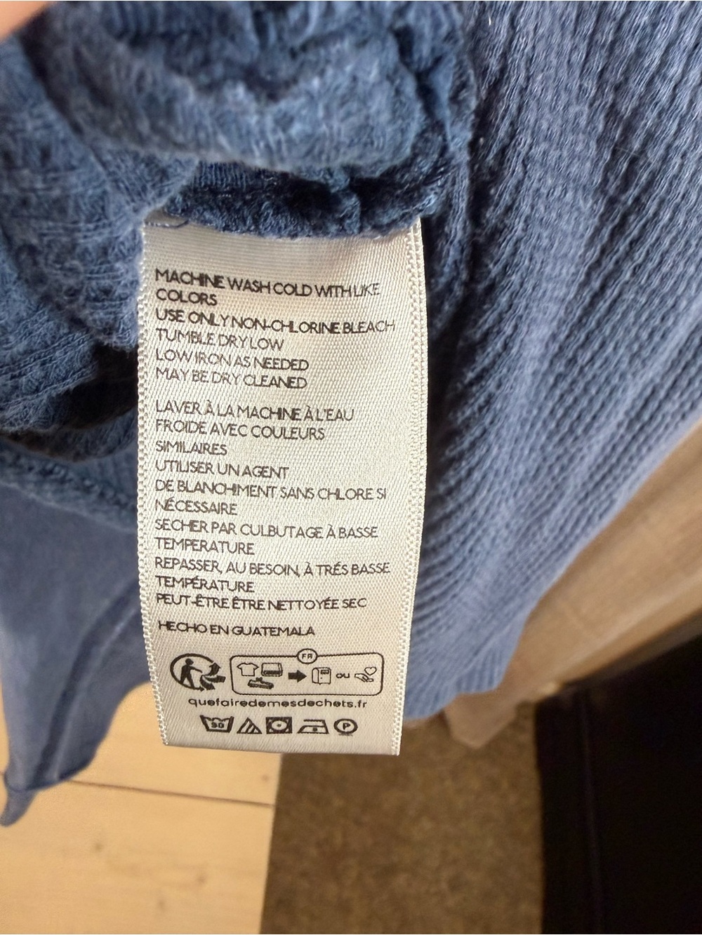 Free People We The Free Microphone Drop Thermal Blue Oversized M - Picture 6 of 16